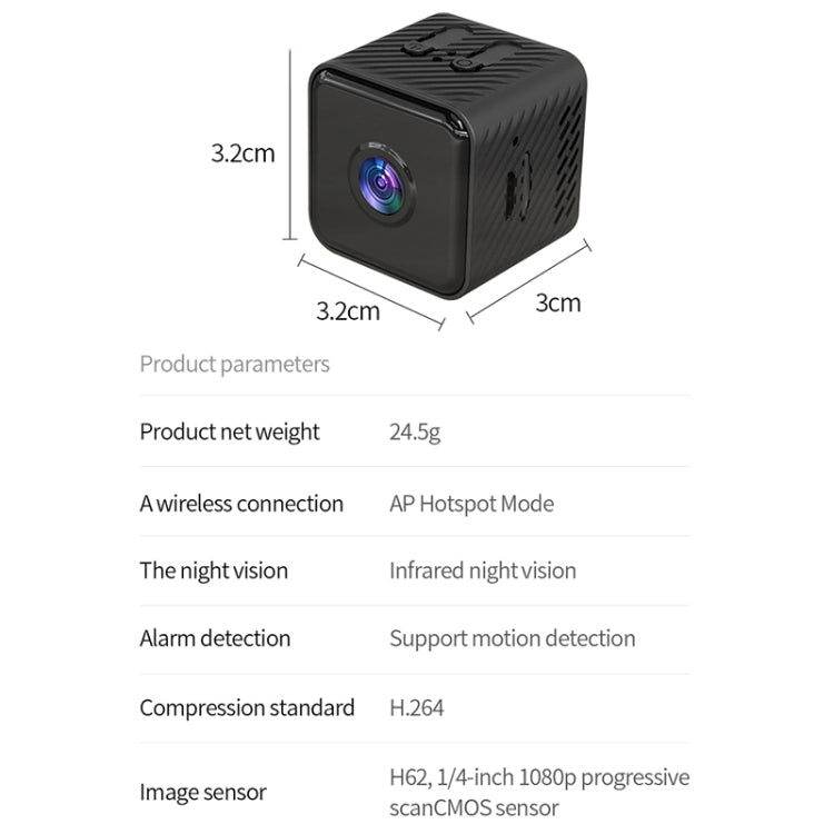 X2 Smart HD Mini WiFi Camera Support Night Vision & Motion Detection & TF Card, X2 X2 Smart HD Mini WiFi Camera Support Night Vision & Motion Detection & TF Card, X2